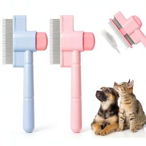 Heclia Dual Comb Pet Grooming Tool Flea Removal Self-0