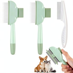 Lusofie Pet Flea Comb Fine Tooth Dual Sided Design-0