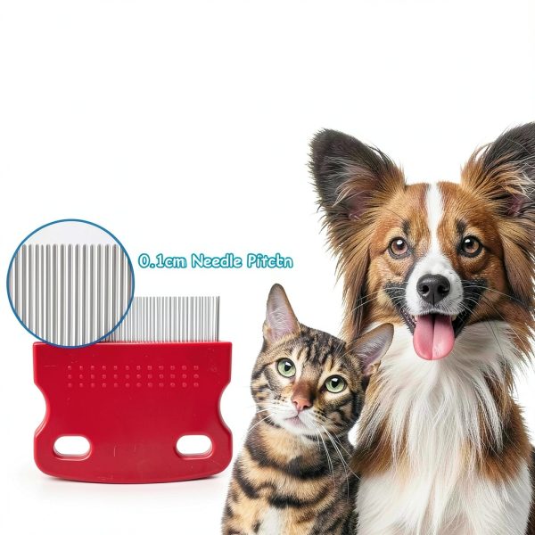 YALOJE Stainless Steel Pet Flea Comb for Cats and Dogs-2