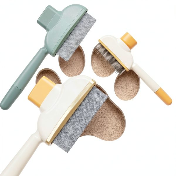 Generic Pet Grooming Brush Self Cleaning Ergonomic Cats Dogs-5