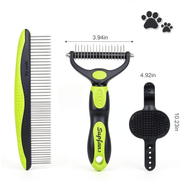 UGNEL Pet Grooming Kit Stainless Steel Deshedding Brush-6