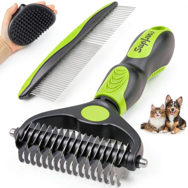 UGNEL Pet Grooming Kit Stainless Steel Deshedding Brush-0