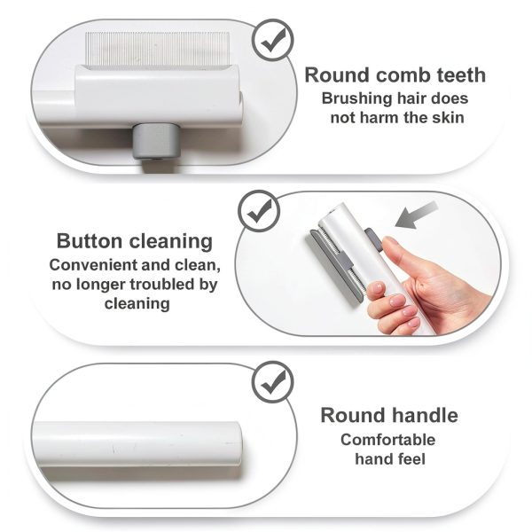 Xoermioy Cat Flea Comb Set Dual Tooth Pet Grooming Tools-3