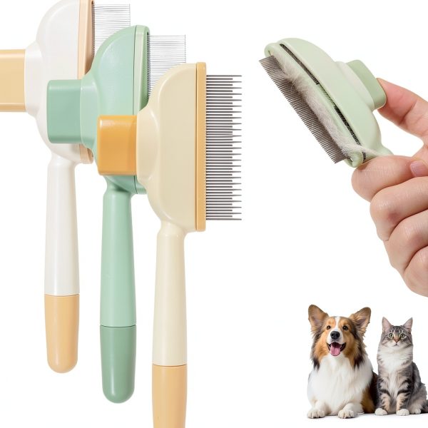 Generic Pet Grooming Brush Self Cleaning Ergonomic Cats Dogs-0