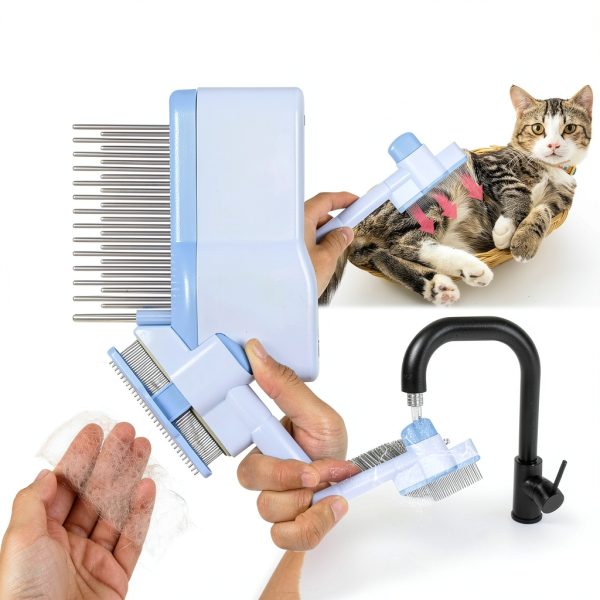 Heclia Dual Comb Pet Grooming Tool Flea Removal Self-5