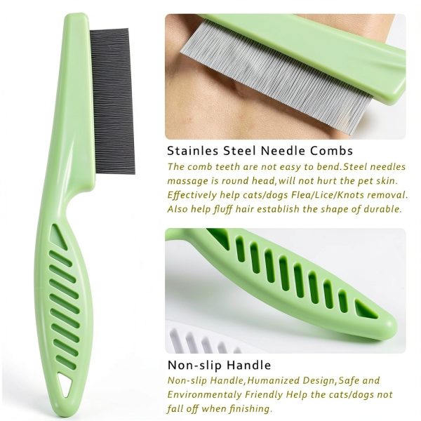 Pet Flea Comb Stainless Steel Teeth Multipurpose Pet-2