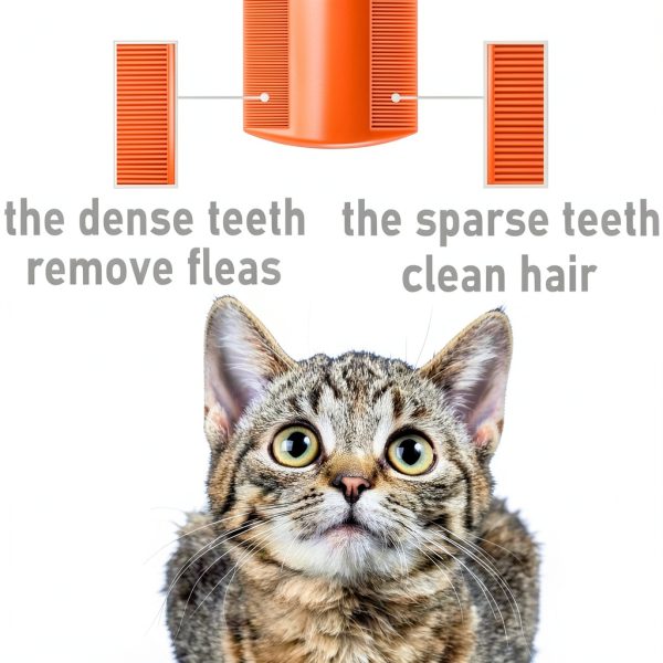 Cat Flea Comb MoHern Double Sided Plastic Design-2