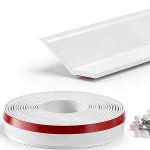 Garage Door Seal Top and Sides, 40 FT Garage Door Weather Stripping Side Seal, Universal Weatherproofing TPE Trim Seals Weather Strip White-0