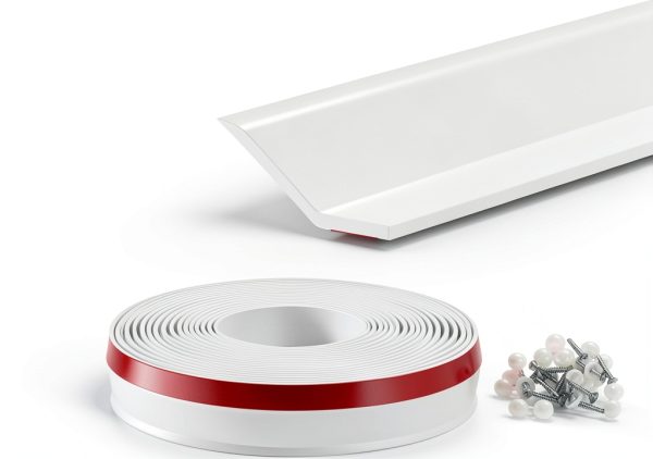 Garage Door Seal Top and Sides, 40 FT Garage Door Weather Stripping Side Seal, Universal Weatherproofing TPE Trim Seals Weather Strip White-0